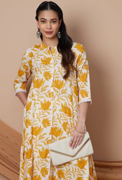 MELANGE Floral Print Straight Kurta