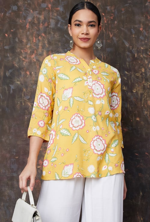 MELANGE Floral Printed Short Kurti