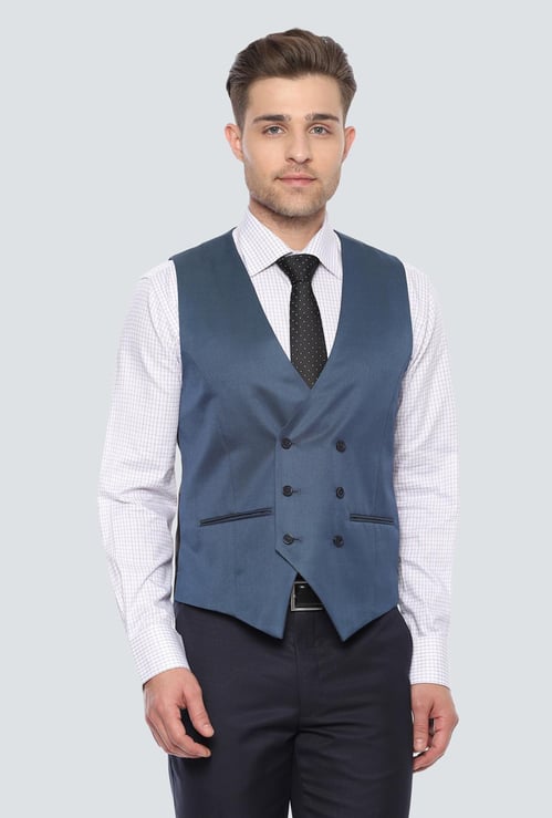 LOUIS PHILIPPE Solid Slim Fit Formal Waistcoat