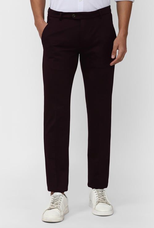 PETER ENGLAND Solid Super Slim Formal Trousers