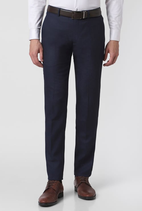 PETER ENGLAND Textured Ultra Slim Fit Formal Trousers