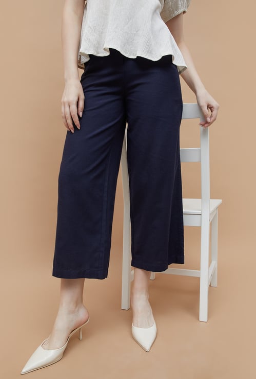 CODE CLASSIC Solid Wide Leg Trousers