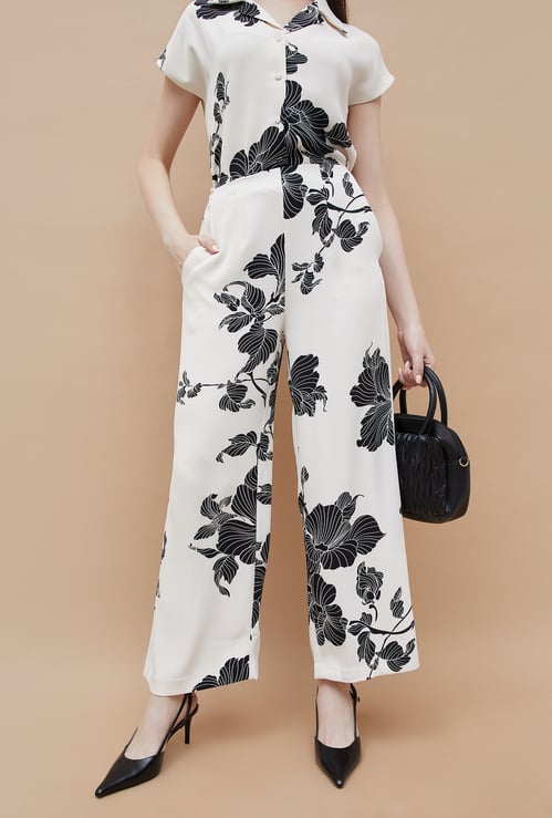 CODE Floral Print Trousers