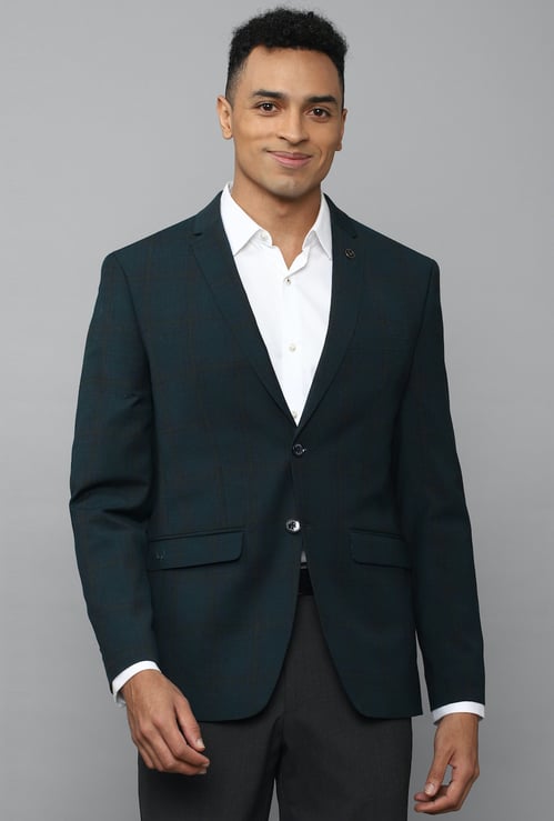 ALLEN SOLLY Checked Slim Fit Formal Blazer
