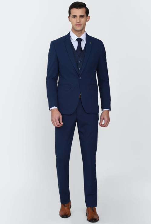 PETER ENGLAND Solid Slim Fit Three Piece Formal Suit