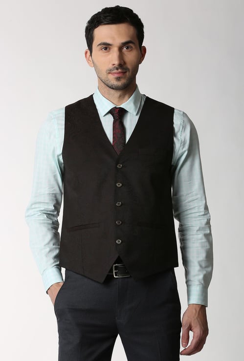 PETER ENGLAND Printed Slim Fit Waistcoat