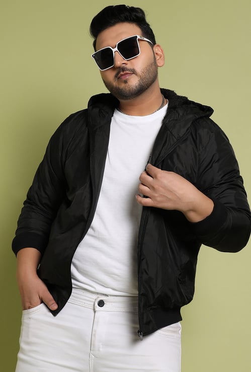 INSTAFAB PLUS Solid Hooded Puffer Jacket