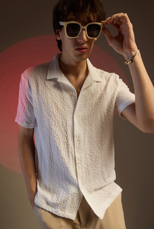 CAMPUS SUTRA Textured Regular Fit Shirt