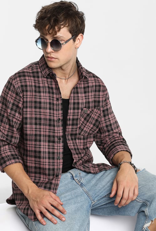 CAMPUS SUTRA Checked Tartan Plaid Shirt