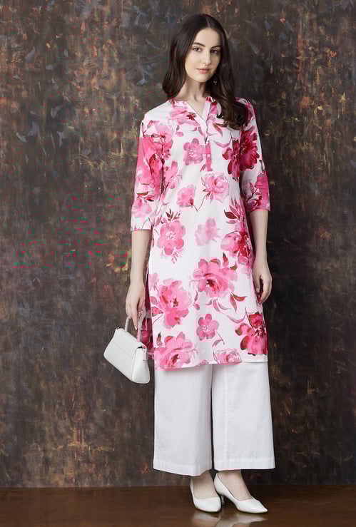 MELANGE Floral Print Straight Kurta