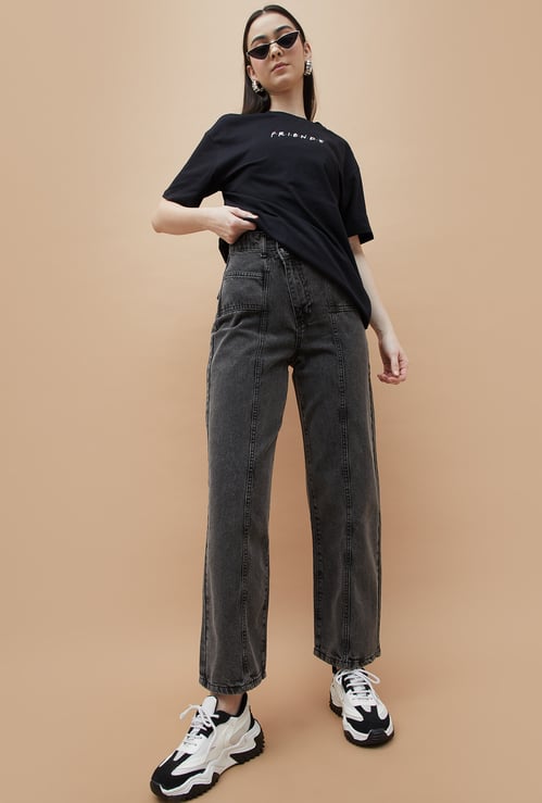 GINGER Washed Relaxed Fit Jeans
