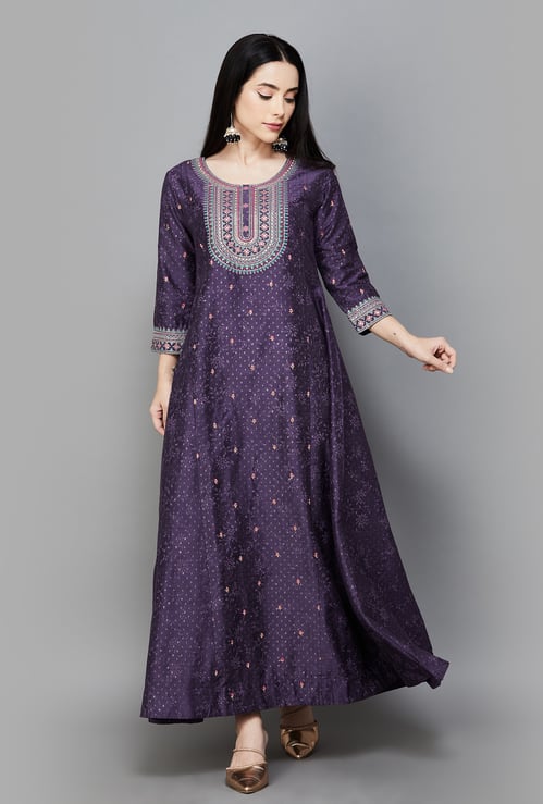 SPAN Embroidered A-line Kurta