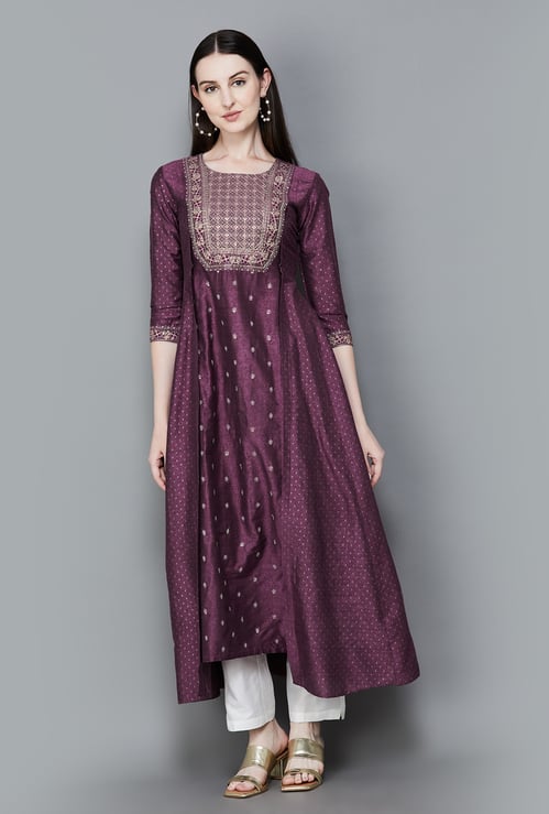 SPAN Embroidered A-line Kurta