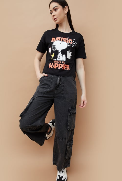 GINGER Snoopy Print T-shirt