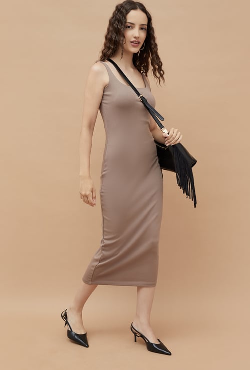 GINGER Solid Bodycon Dress