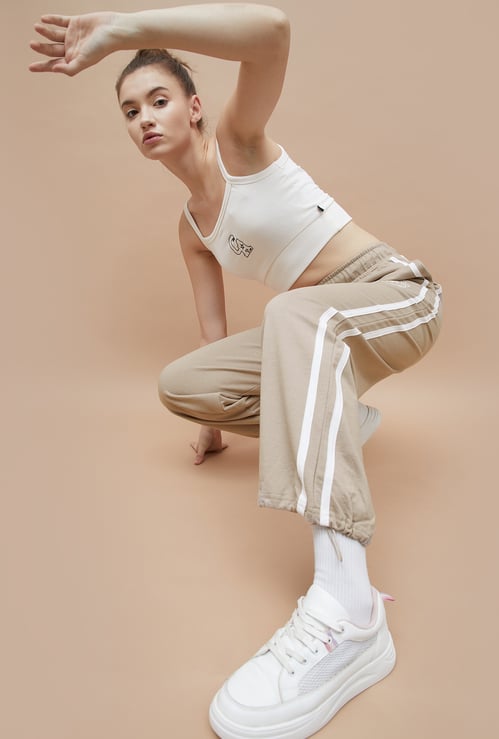 KAPPA Solid Comfort Fit Track Pant with Side Taping