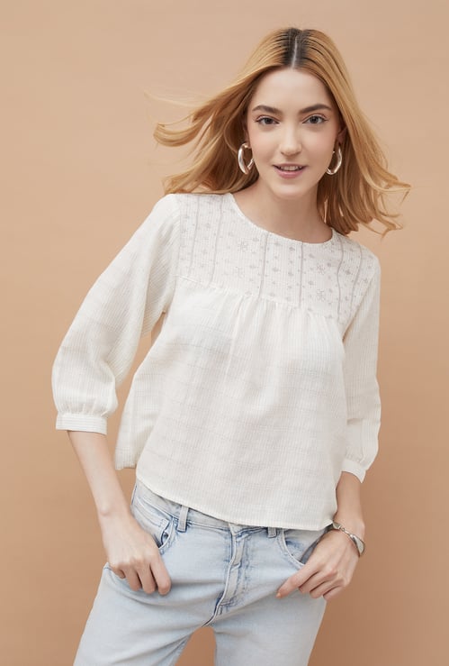 FAME FOREVER Textured Top