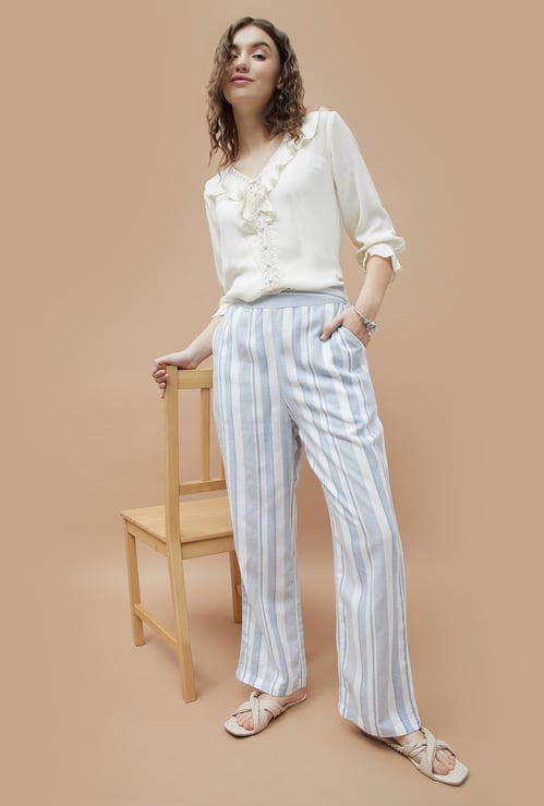 FAME FOREVER Striped Elasticated Trousers