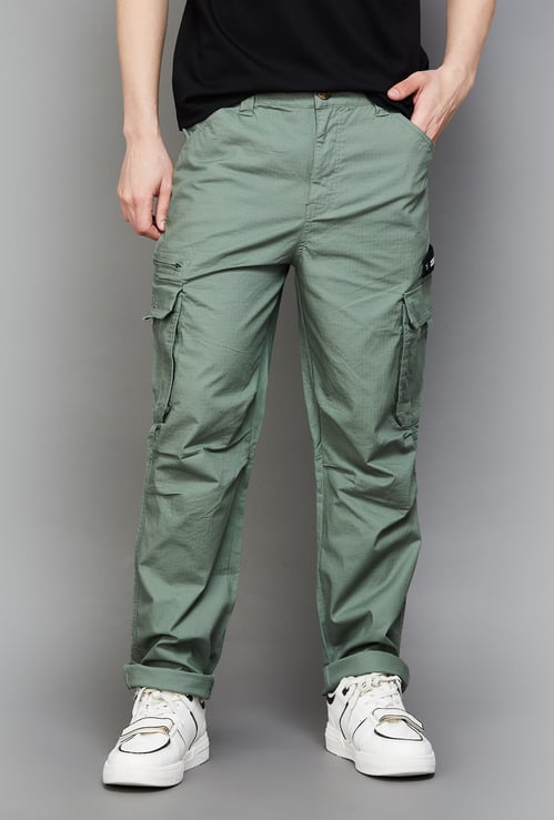UNITED COLORS OF BENETTON Self-Checked Slim Straight Cargos