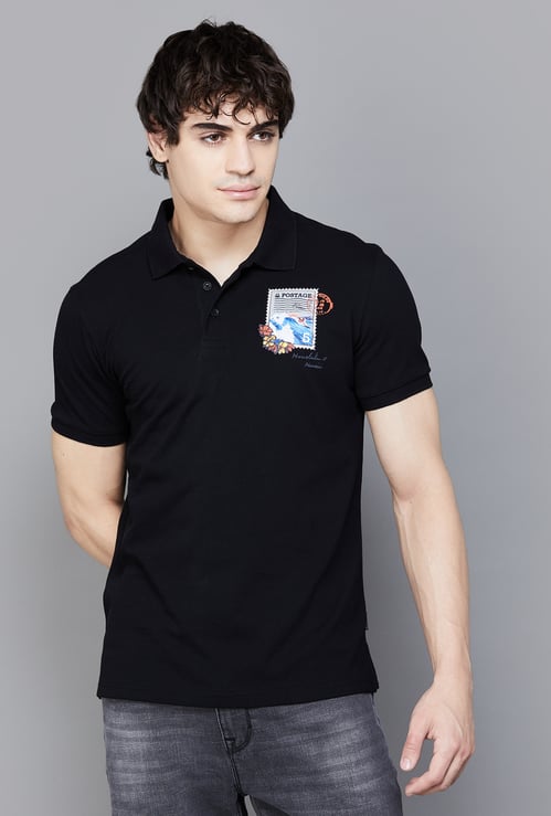 UNITED COLORS OF BENETTON Printed Relaxed Fit Polo T-shirt