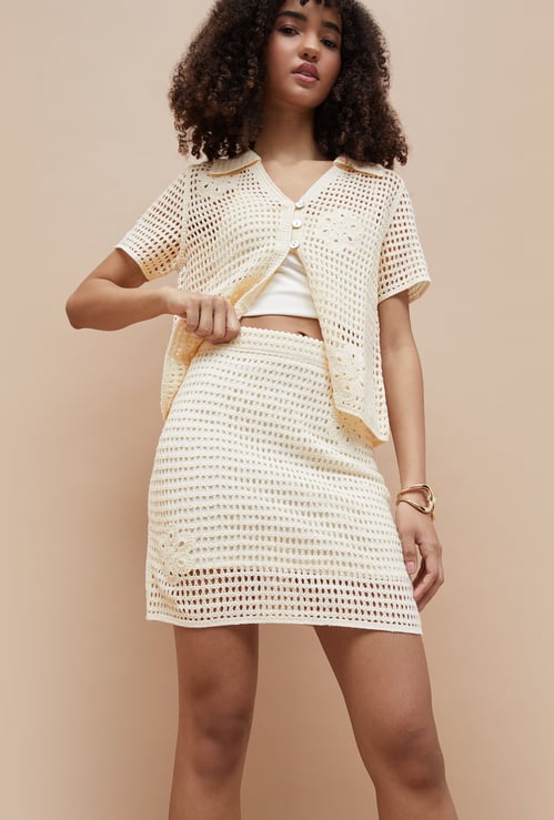 GINGER Crochet Mini Skirt