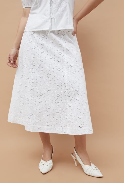 CODE Schiffli Midi Skirt