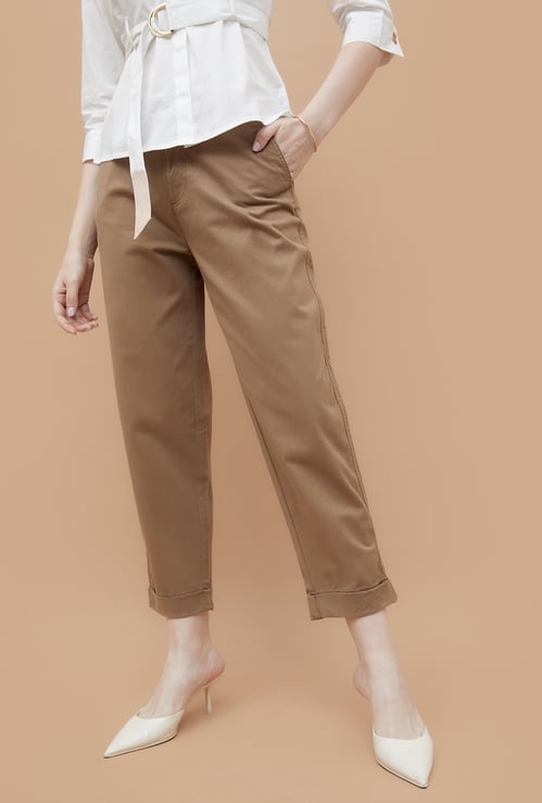 CODE CLASSIC Solid Woven Trousers