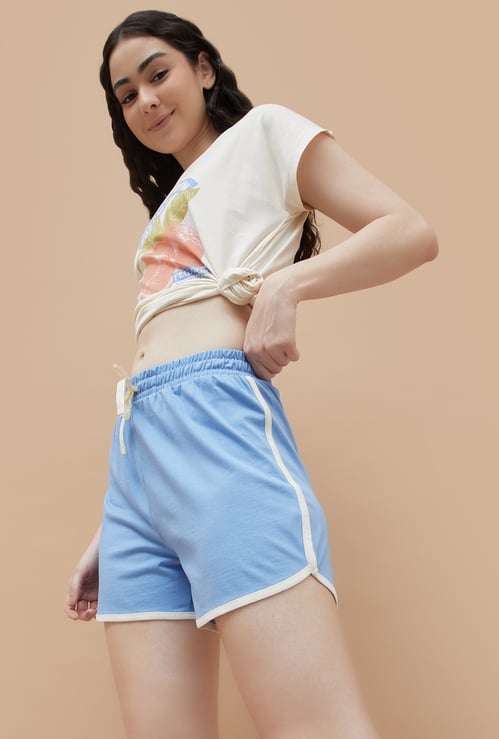 GINGER Solid Knit Lounge Shorts