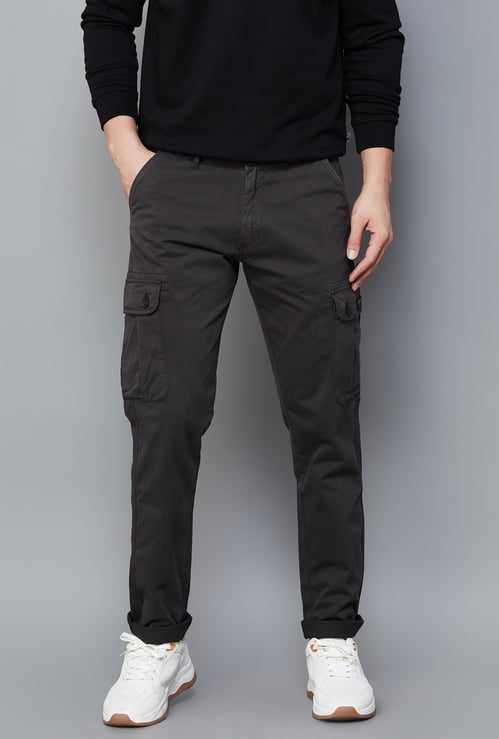 SPYKAR Solid Regular Fit Cargos