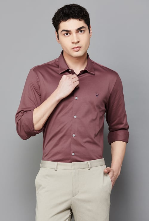 ALLEN SOLLY Solid Slim Fit Shirt