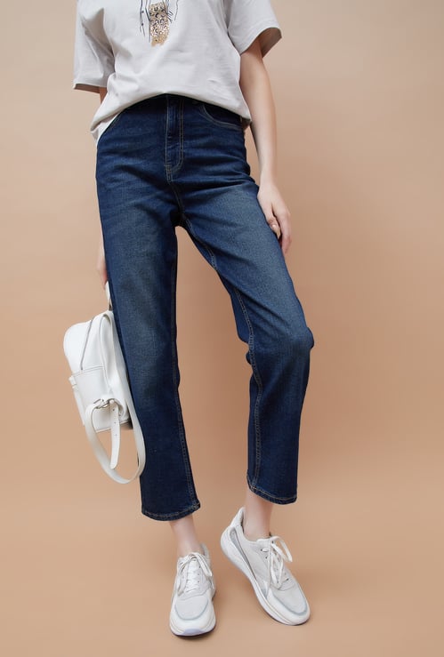 FAME FOREVER Washed Straight Fit Jeans