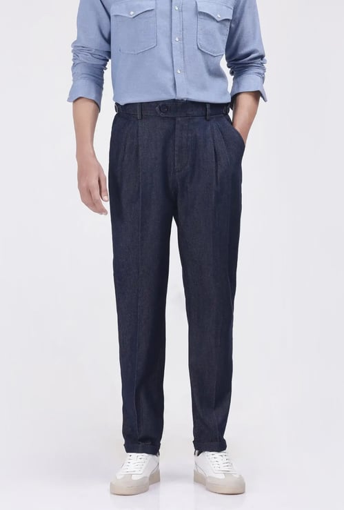 RARE RABBIT Solid Double Pleated Trousers