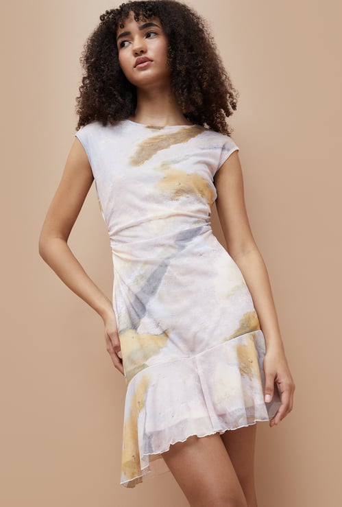 GINGER Printed Drop-Waist Dress