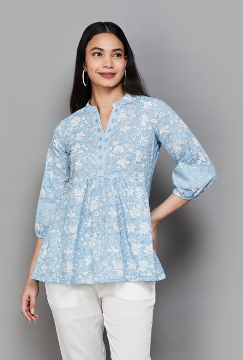LIBAS Floral Print A-Line Kurti