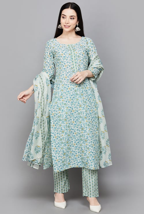 LIBAS Floral Print Straight Kurta Set