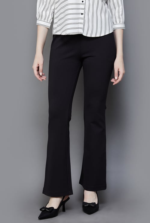 XPOSE Solid Flared Trousers