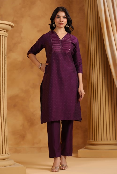 SPAN Printed Straight Kurta Set