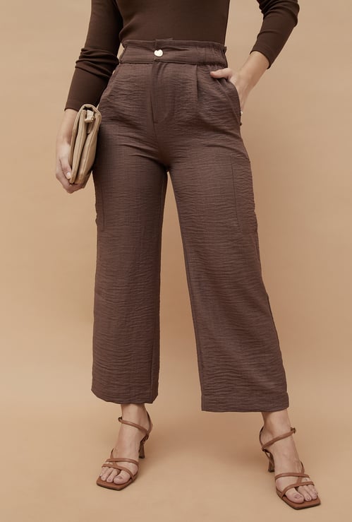CODE Crinkle Effect Trousers