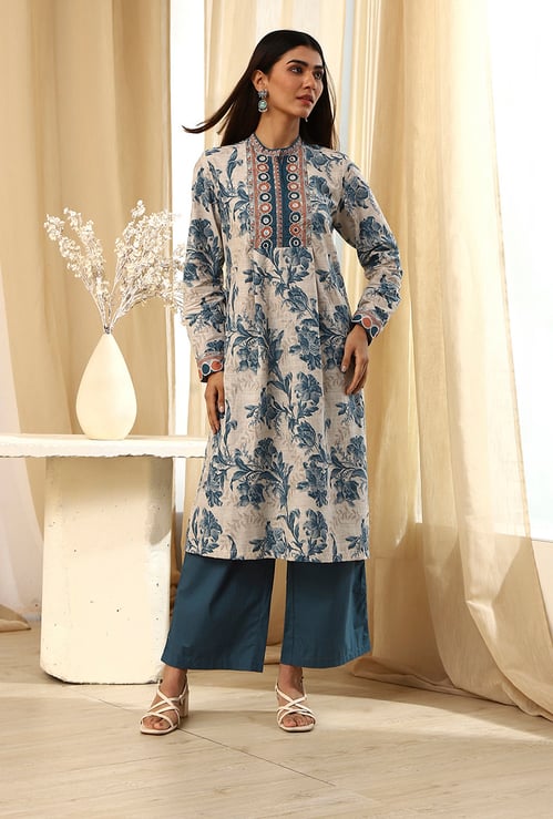 BIBA Floral Print Straight Kurta Set