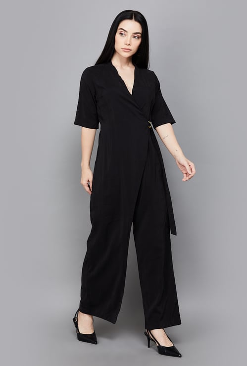 AND Solid Wrap Jumpsuit