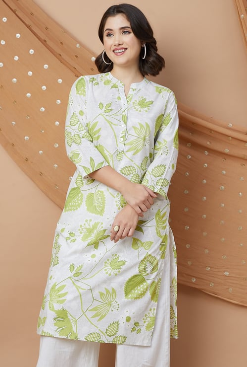 MELANGE Floral Print Straight Kurta