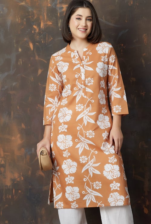 MELANGE Floral Print Straight Kurta