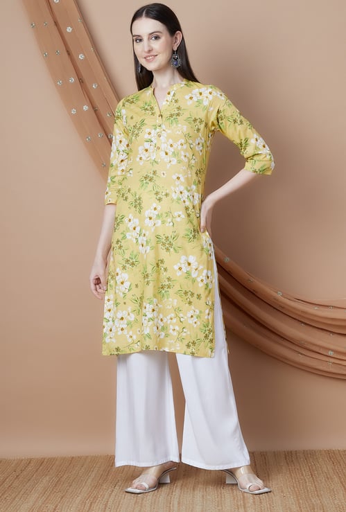 MELANGE Floral Print Straight Kurta