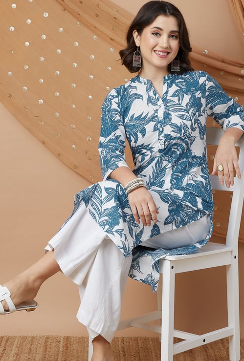 MELANGE Floral Print Straight Kurta