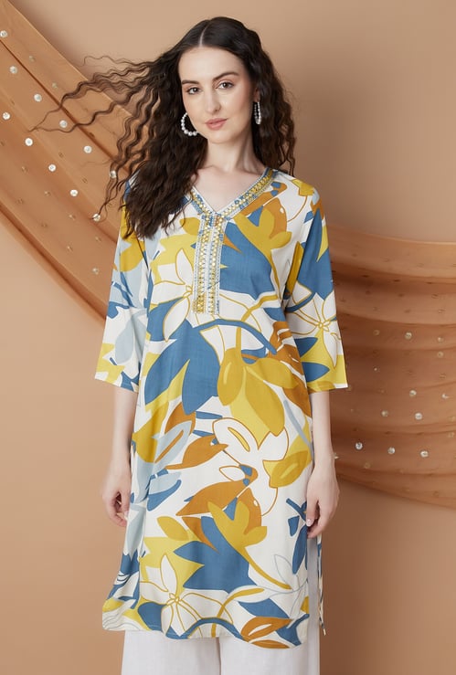 MELANGE Printed Straight Kurta