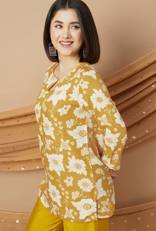MELANGE Floral Print Straight Kurti