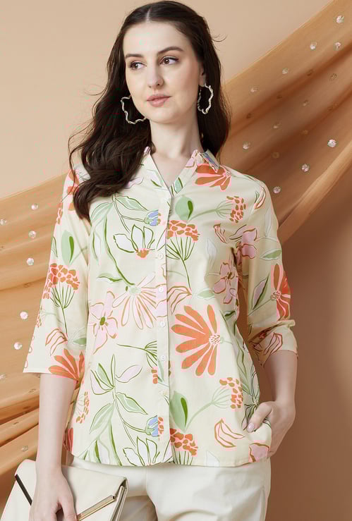 MELANGE Floral Print Straight Kurti