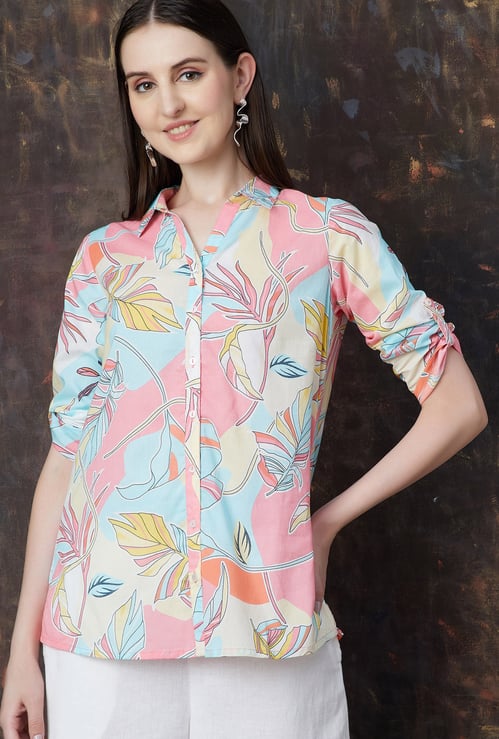 MELANGE Tropical Print Straight Kurti