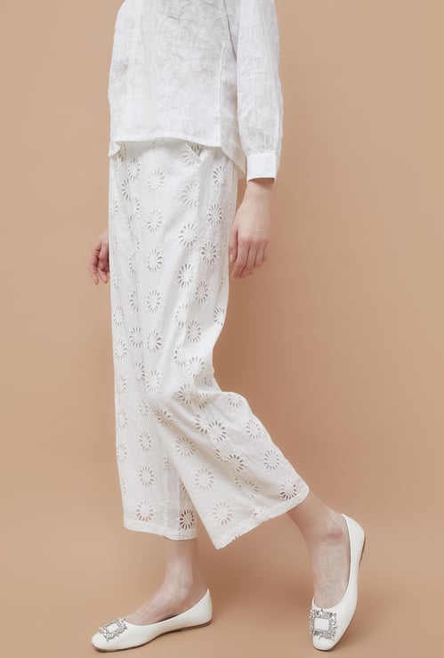 FAME FOREVER Schiffli Flat Front Trousers