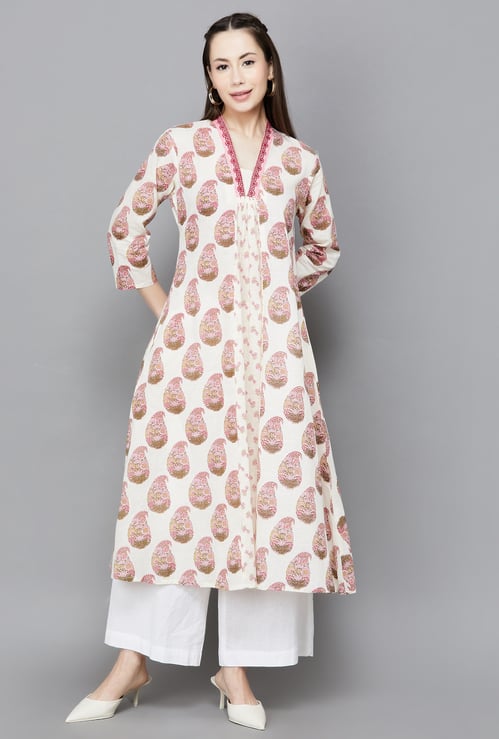 SPAN Paisley Print A-line Kurta